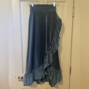 RARE Ganni Lurex Jersey Metallic Wrap Skirt